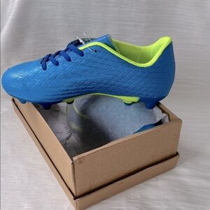 NIB Hawkwell Kids Blue and Neon Green Soccer Sneakers